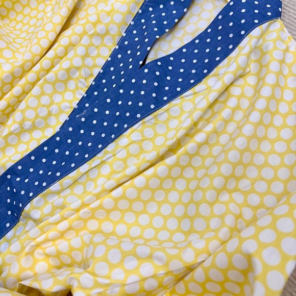 New Cotton Kimono Robe-Yellow Dot Short Getting Ready Robes Bridesmaid robe - Picture 3 of 3